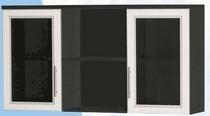 Антресоль большая с двумя стеклодверями ДЛЯ ГОСТИНОЙ АБС-2 Венге/Дуб выбеленный в Таврическом - tavricheskoe.katalogmebeli.com | фото