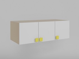 Антресоль на шкаф 3-х створчатый Клаксон без машинок (Белый/корпус Клен) в Таврическом - tavricheskoe.katalogmebeli.com | фото