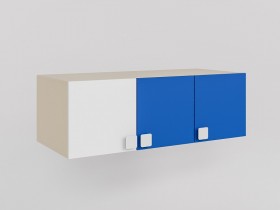 Антресоль на шкаф 3-х створчатый Скай люкс (Синий/Белый/корпус Клен) в Таврическом - tavricheskoe.katalogmebeli.com | фото