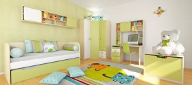 Детская комната Эппл (Зеленый/Белый/корпус Клен) в Таврическом - tavricheskoe.katalogmebeli.com | фото 5