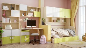 Детская комната Эппл (Зеленый/Белый/корпус Клен) в Таврическом - tavricheskoe.katalogmebeli.com | фото 12