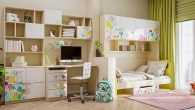 Детская комната Флёр (Белый/корпус Клен) в Таврическом - tavricheskoe.katalogmebeli.com | фото