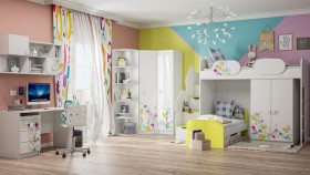 Детская комната Флер (Белый/корпус Выбеленное дерево) в Таврическом - tavricheskoe.katalogmebeli.com | фото 3