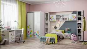 Детская комната Флер (Белый/корпус Выбеленное дерево) в Таврическом - tavricheskoe.katalogmebeli.com | фото 1