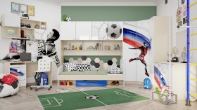 Детская комната Футбол ЧМ (Белый/Синий/корпус Клен) в Таврическом - tavricheskoe.katalogmebeli.com | фото 2