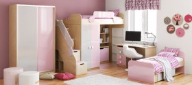 Детская комната Грэйси (Розовый/Серый/корпус Клен) в Таврическом - tavricheskoe.katalogmebeli.com | фото 5