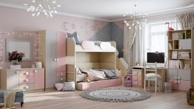 Детская комната Грэйси (Розовый/Серый/корпус Клен) в Таврическом - tavricheskoe.katalogmebeli.com | фото 12
