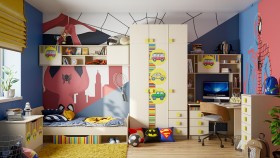 Детская комната Клаксон (Бежевый/корпус Клен) в Таврическом - tavricheskoe.katalogmebeli.com | фото