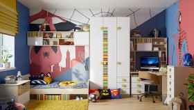 Детская комната Клаксон без машинок (Белый/корпус Клен) в Таврическом - tavricheskoe.katalogmebeli.com | фото