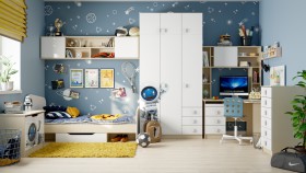 Детская комната Санни (Белый/корпус Клен) в Таврическом - tavricheskoe.katalogmebeli.com | фото