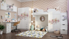 Детская комната Совушки (Белый/корпус Выбеленное дерево) в Таврическом - tavricheskoe.katalogmebeli.com | фото