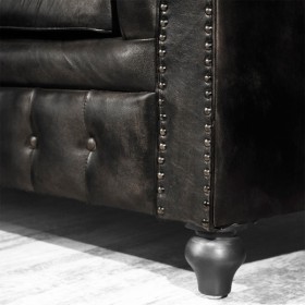 Диван кожаный Лофт Честер (Черный) в Таврическом - tavricheskoe.katalogmebeli.com | фото 6