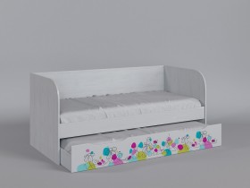Диван-кровать Флёр (Белый/корпус Выбеленное дерево) в Таврическом - tavricheskoe.katalogmebeli.com | фото