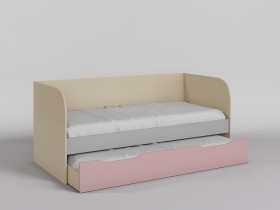Диван-кровать Грэйси (Розовый/Серый/корпус Клен) в Таврическом - tavricheskoe.katalogmebeli.com | фото