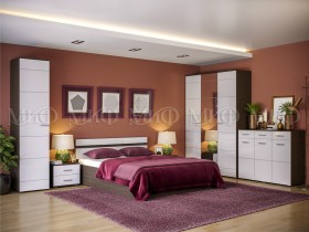 Спальня Нэнси (Венге/Белый глянец) в Таврическом - tavricheskoe.katalogmebeli.com | фото