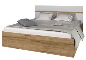 Ким кровать 1,4 (Дуб сонома/белый глянец) в Таврическом - tavricheskoe.katalogmebeli.com | фото