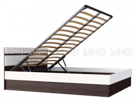 Ким кровать с подъемным механизмом 1,4 (Венге/белый глянец) в Таврическом - tavricheskoe.katalogmebeli.com | фото 2