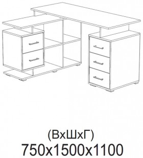 Компьютерный стол угловой СКМУ-3 белый в Таврическом - tavricheskoe.katalogmebeli.com | фото 2