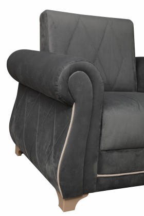Кресло для отдыха "Порто" (велюр графит / микровельвет крем) в Таврическом - tavricheskoe.katalogmebeli.com | фото 7