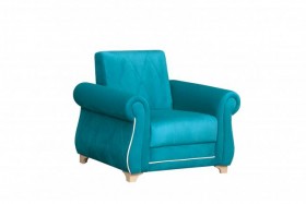 Кресло для отдыха "Порто" (велюр киви бирюза / микровельвет крем) в Таврическом - tavricheskoe.katalogmebeli.com | фото 1