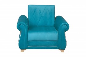 Кресло для отдыха "Порто" (велюр киви бирюза / микровельвет крем) в Таврическом - tavricheskoe.katalogmebeli.com | фото 3