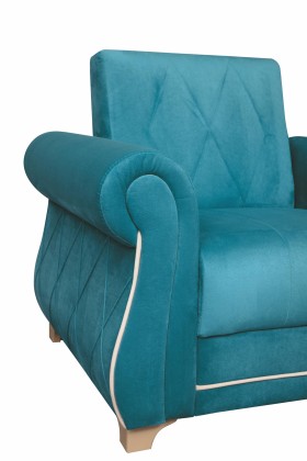 Кресло для отдыха "Порто" (велюр киви бирюза / микровельвет крем) в Таврическом - tavricheskoe.katalogmebeli.com | фото 5