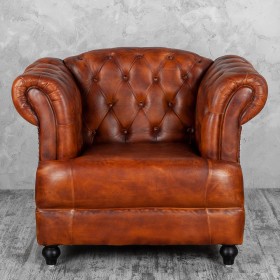 Кресло кожаное Лофт Честер-Нью (Коричневый, Рыжий) в Таврическом - tavricheskoe.katalogmebeli.com | фото 7