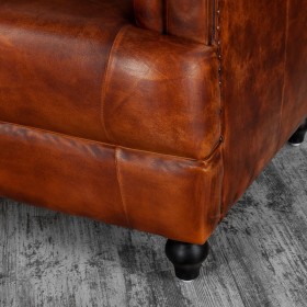 Кресло кожаное Лофт Честер-Нью (Коричневый, Рыжий) в Таврическом - tavricheskoe.katalogmebeli.com | фото 8