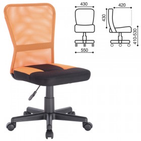 Кресло компактное BRABIX Smart MG-313 (черный, оранжевый) в Таврическом - tavricheskoe.katalogmebeli.com | фото