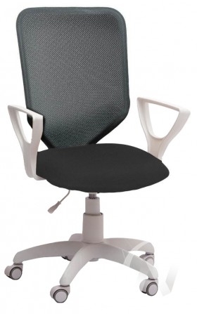 Кресло компьютерное Элегия S (белый/ткань сетка темно-серая) в Таврическом - tavricheskoe.katalogmebeli.com | фото