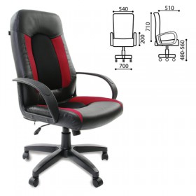 Кресло офисное BRABIX Strike EX-525 (черно-красный) в Таврическом - tavricheskoe.katalogmebeli.com | фото