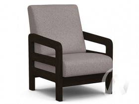 Кресло отдыха Вега-34 (венге лак/UNO ROSY-GREY) в Таврическом - tavricheskoe.katalogmebeli.com | фото