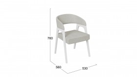 Кресло «Техас 1» (Белый матовый/Шенилл Estetica Moonstone №221) в Таврическом - tavricheskoe.katalogmebeli.com | фото 2