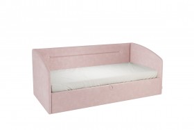 Кровать 0.9 Альба Софа (Нежно-розовый велюр) в Таврическом - tavricheskoe.katalogmebeli.com | фото