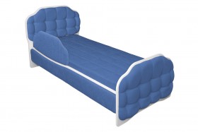 Кровать 160 Атлет 29 Синий (мягкий бортик) в Таврическом - tavricheskoe.katalogmebeli.com | фото