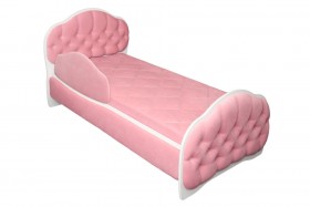 Кровать 160 Гармония 36 Светло-розовый (мягкий бортик) в Таврическом - tavricheskoe.katalogmebeli.com | фото