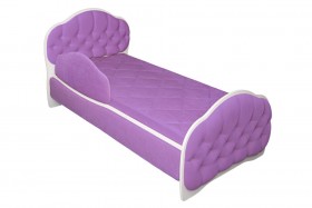 Кровать 160 Гармония 67 Светло-фиолетовый (мягкий бортик) в Таврическом - tavricheskoe.katalogmebeli.com | фото