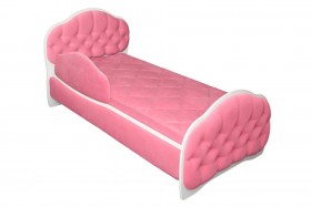 Кровать 160 Гармония 89 Розовый (мягкий бортик) в Таврическом - tavricheskoe.katalogmebeli.com | фото