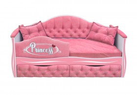 Кровать 160 серии Иллюзия 2 ящика 36 Розовый (мягкий бортик/подушки) в Таврическом - tavricheskoe.katalogmebeli.com | фото