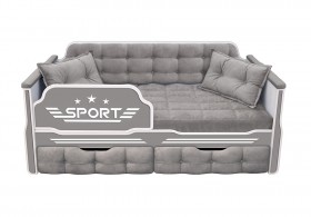 Кровать 160 серии Спорт 2 ящика 45 Серый (подушки) в Таврическом - tavricheskoe.katalogmebeli.com | фото