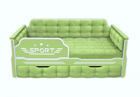 Кровать 160 серии Спорт 2 ящика 81 Фисташка (мягкие боковые накладки) в Таврическом - tavricheskoe.katalogmebeli.com | фото