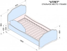Кровать 170 Атлет 96 Серый (мягкий бортик) в Таврическом - tavricheskoe.katalogmebeli.com | фото 2
