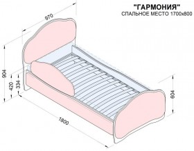 Кровать 170 Гармония 08 Шоколад (мягкий бортик) в Таврическом - tavricheskoe.katalogmebeli.com | фото 2