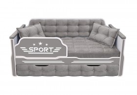 Кровать 170 серии Спорт 1 ящик 45 Серый (подушки) в Таврическом - tavricheskoe.katalogmebeli.com | фото