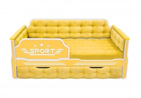 Кровать 170 серии Спорт 1 ящик 74 Жёлтый (мягкие боковые накладки) в Таврическом - tavricheskoe.katalogmebeli.com | фото