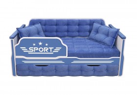 Кровать 170 серии Спорт 1 ящик 85 Синий (подушки) в Таврическом - tavricheskoe.katalogmebeli.com | фото