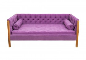 Кровать 180 серии Леди  32 Фиолетовый (подушка валик) в Таврическом - tavricheskoe.katalogmebeli.com | фото