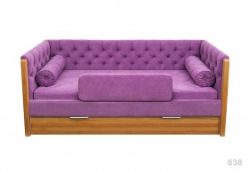 Кровать 180 серии Леди + ящик 32 Фиолетовый (мягкий бортик/подушка валик) в Таврическом - tavricheskoe.katalogmebeli.com | фото