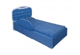 Кровать 190 Атлет Lux 29 Синий (мягкий бортик) в Таврическом - tavricheskoe.katalogmebeli.com | фото