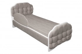 Кровать 190 Атлет Lux 96 Серый (мягкий бортик) в Таврическом - tavricheskoe.katalogmebeli.com | фото